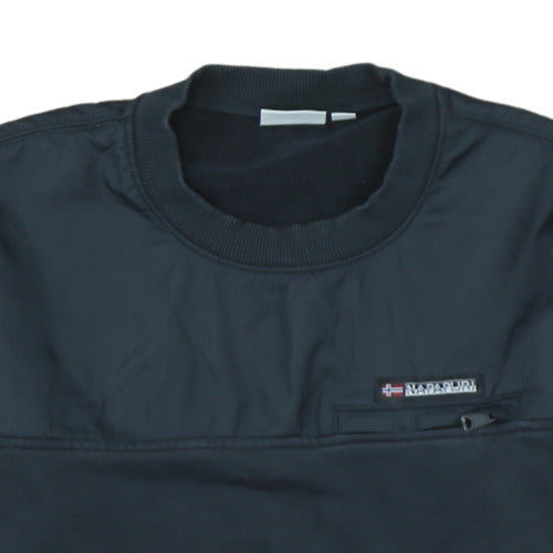 Napapijri Men's Black Pullover Sweatshirt L Outdoor Fleece