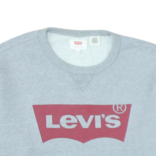 Levi's Men's Grey Logo Crew Neck Sweatshirt Size M