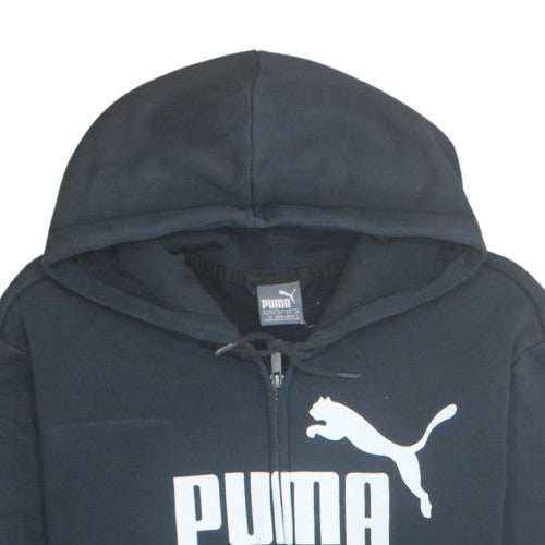 Puma Men's Black Full Zip Hoodie L Sports Fleece Sweatshirt