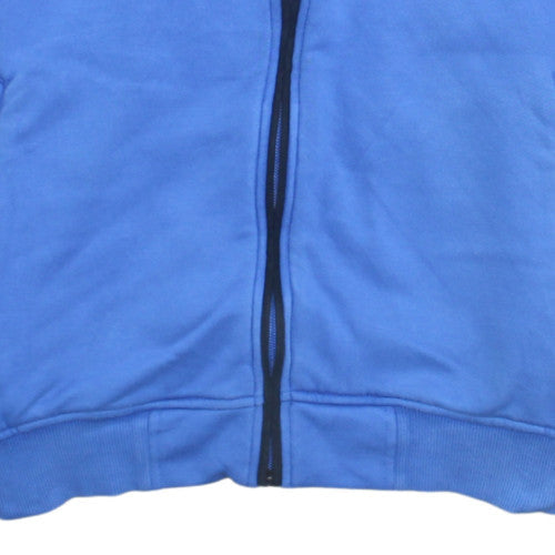 Adidas Mens Blue Full Zip Short Sleeve Hoodie Size M