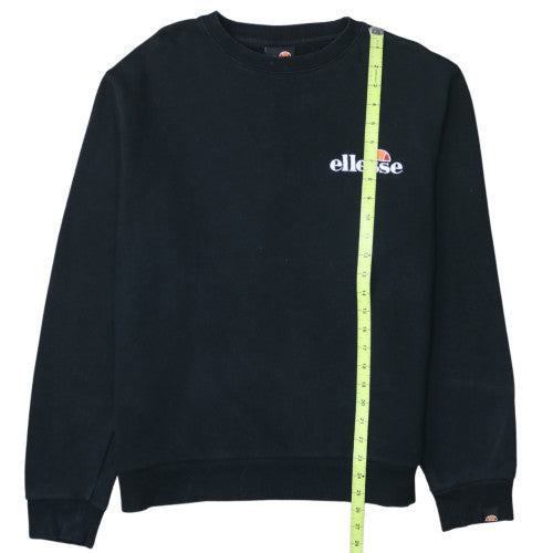 Ellesse Womens Black Crew Neck Pullover Sweatshirt UK 16 Cotton Blend