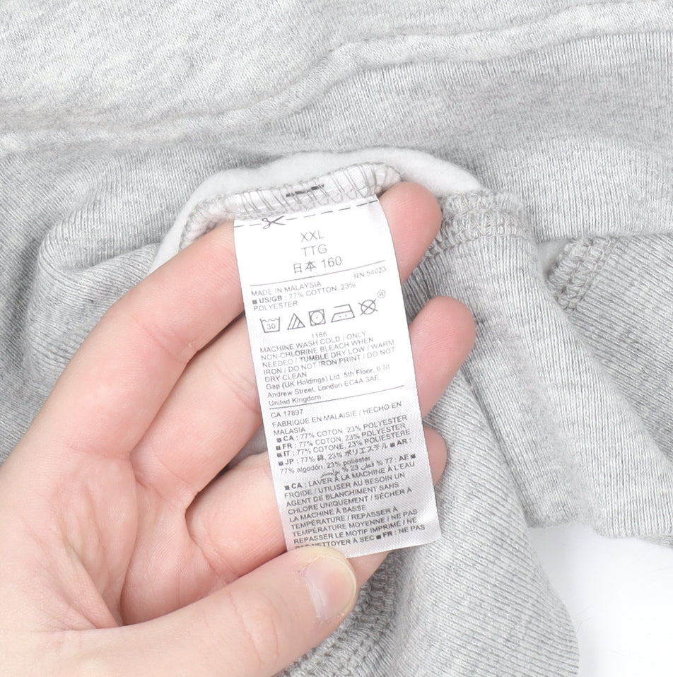 GAP Women’s Grey Logo Pullover Sweatshirt XXL Cotton Blend