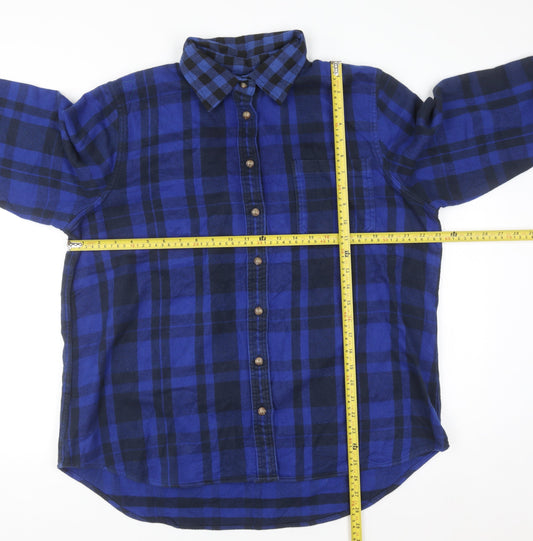 L.L.Bean Men's Blue Check Flannel Button-Up Shirt XL Regular