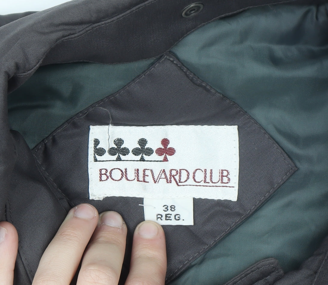 Boulevard Club Men's Grey 38 Trench Coat Lined Long Classic