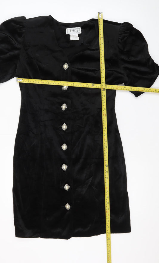 D.B.Y. Ltd Women’s Black Sheath Short Sleeve Vintage Dress Size 8