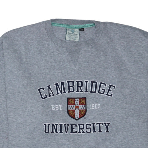 University of Cambridge Men's Grey 2XL Pullover Embroidered Sweatshirt
