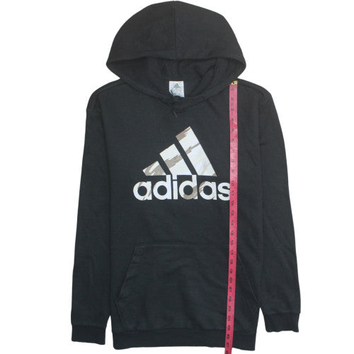 Adidas Men's Black Pullover Hoodie M - Sports Fleece Sweatshirt