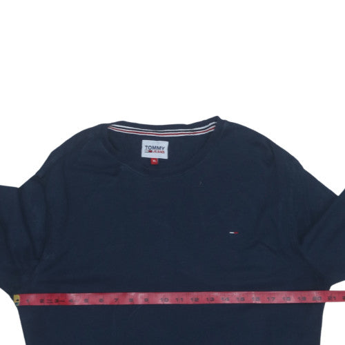 Tommy Jeans Men's Navy Long Sleeve Crew Neck T-Shirt XL Cotton