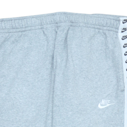 Nike Men's Grey L Jogger Sweatpants with Logo Tape Trim