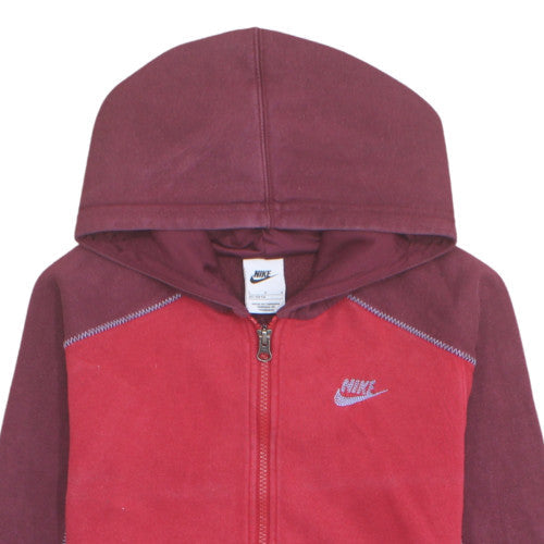 Additional view of Nike boys’ red full zip hoodie l 147-158cm cotton blend casual