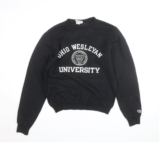 Champion Womens Black Ohio Wesleyan University Crew Neck Sweatshirt XS