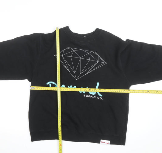 Diamond Supply Co. Men's Black Small Crew Neck Graphic Sweatshirt