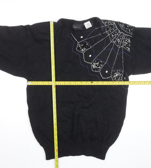 Vintage Porsche Montreal Women’s Black Beaded Pullover Jumper Size S