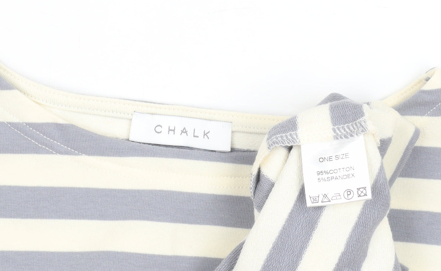 Chalk Women's Multicoloured Striped Long Sleeve Cotton T-Shirt One Size
