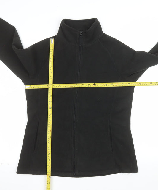 Mountain Warehouse Women's Black Fleece Jacket Size 12 Full Zip Lightweight