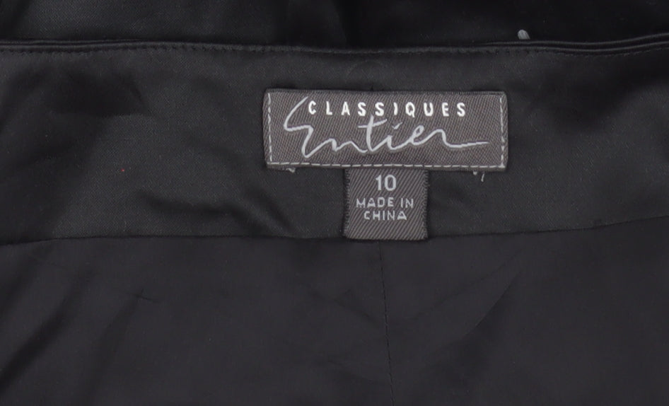 Classiques Entier Women’s Black Floral Embroidered Straight Trousers Size 10