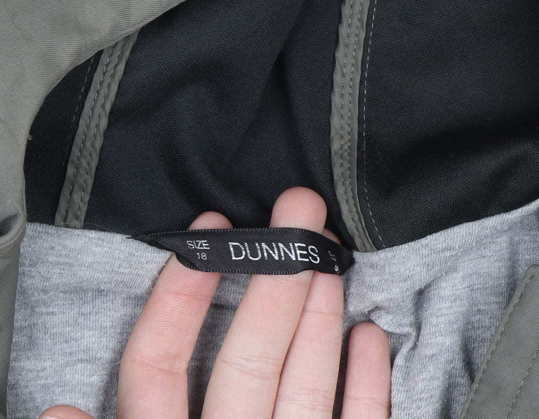 Dunnes Stores Women’s Khaki Hooded Waterproof Parka Coat Size 18