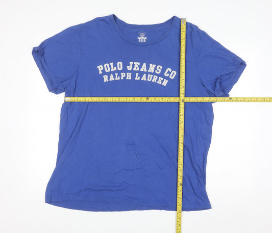 Ralph Lauren Men Blue XL Polo Jeans Co Graphic Cotton T-Shirt