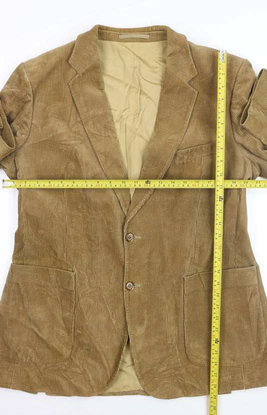 Marks and Spencer Mens Beige Corduroy Blazer Medium 41in Lined Vintage