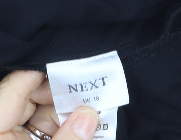 Next Women Black Midi Flare Skirt Size 18 Stretch Viscose