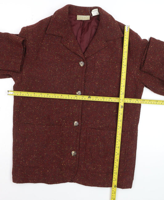 Liz Claiborne Womens Brown Tweed Wool Blazer Petite S Classic Fit