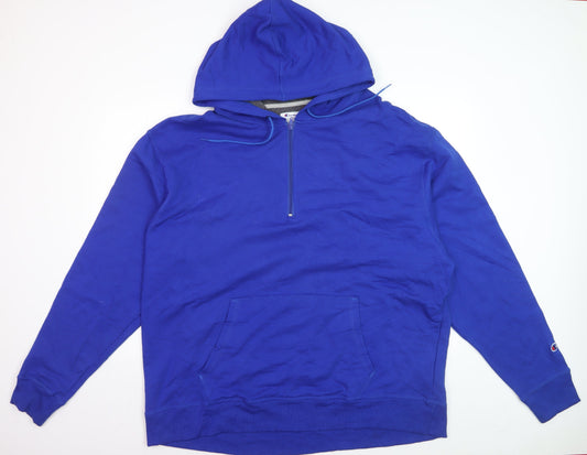 Champion Men's Blue 2XL Half Zip Fleece Hoodie