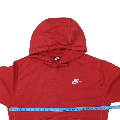 Nike Men's Red Pullover Hoodie Small Embroidered Logo Fleece
