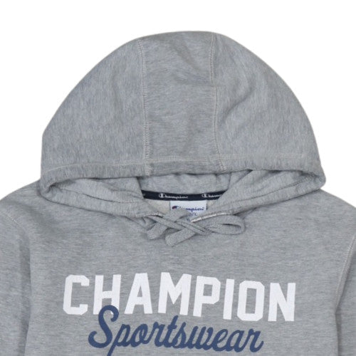 Champion Men's Grey Pullover Hoodie XL Sports Logo Fleece
