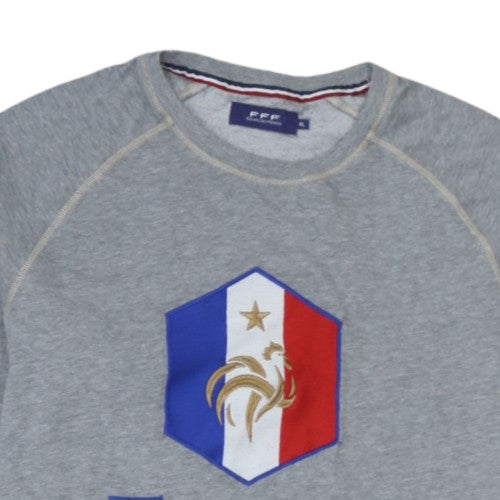FFF Équipe de France Men's Grey XL Pullover Sweatshirt