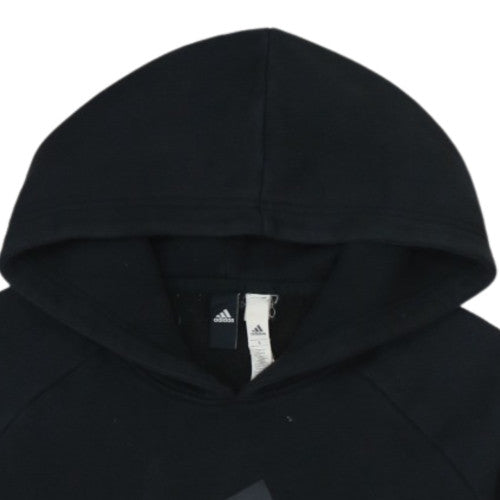 Adidas Women's Black Pullover Hoodie Size S Logo Print Casual Sweatshirt
