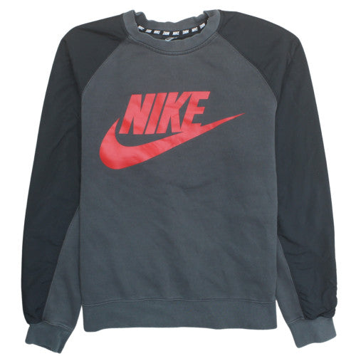 Nike Men's Grey Crew Neck Logo Pullover Sweatshirt M