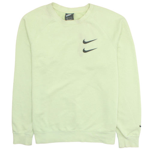 Nike Women Green Logo Crew Neck Long Sleeve Sweatshirt L