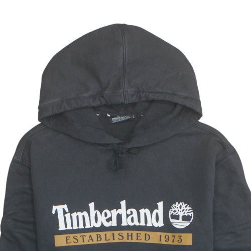 Timberland Mens Black Pullover Hoodie L Regular Fit Logo Sweatshirt