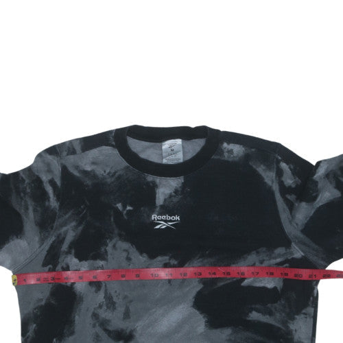 Reebok Men's Black Tie-Dye Pullover Fleece Sweatshirt Size M