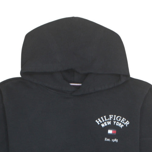 Tommy Hilfiger Men's Black 3XL Pullover Hoodie with Logo Embroidery