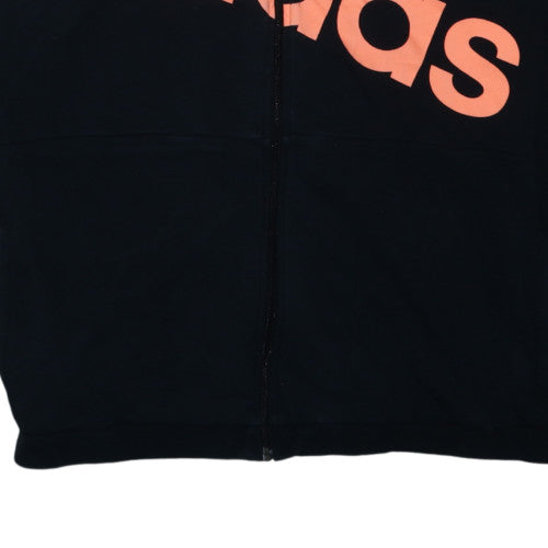 Additional view of Adidas women’s black full zip hoodie, size L, 16-18 logo print