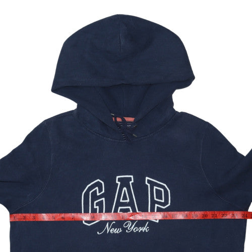 GAP Women Navy Blue XL Pullover Hoodie New York Logo Cotton Blend