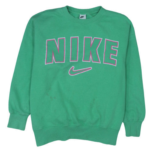 Nike Womens Green Crew Neck Pullover Sweatshirt Size L