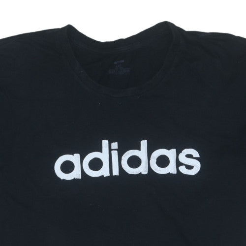 Adidas Men's Black 3XL Sports Logo Crew Neck Cotton T-Shirt