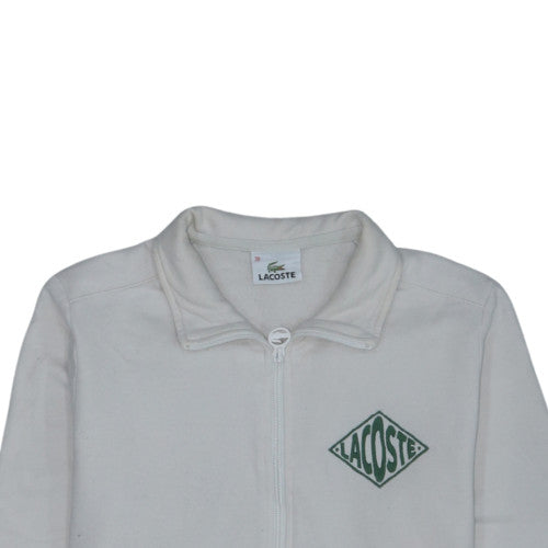 Lacoste Women's Beige Full Zip Sweatshirt Size 10 Logo Detail