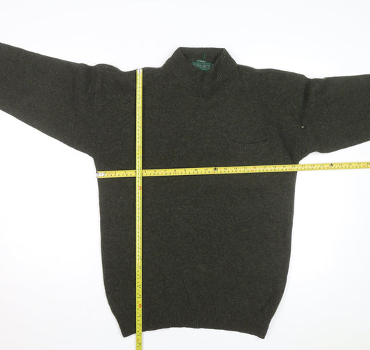 Britches Men’s Green Wool Mock Neck Pullover Jumper Size L