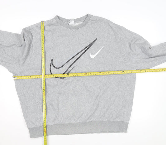 Nike Men's Grey XL Pullover Crew Neck Sweatshirt with Logo