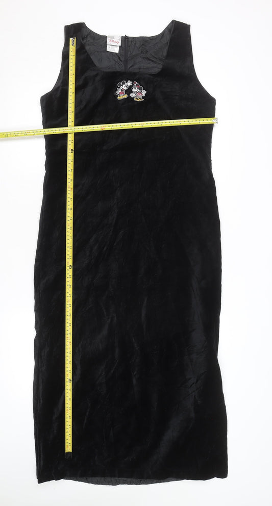 Disney Store Women’s Black Velvet Sheath Dress M Mickey Minnie