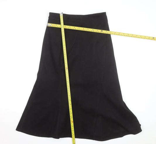 Showheehee Women’s Black Midi A-Line Work Skirt Size M