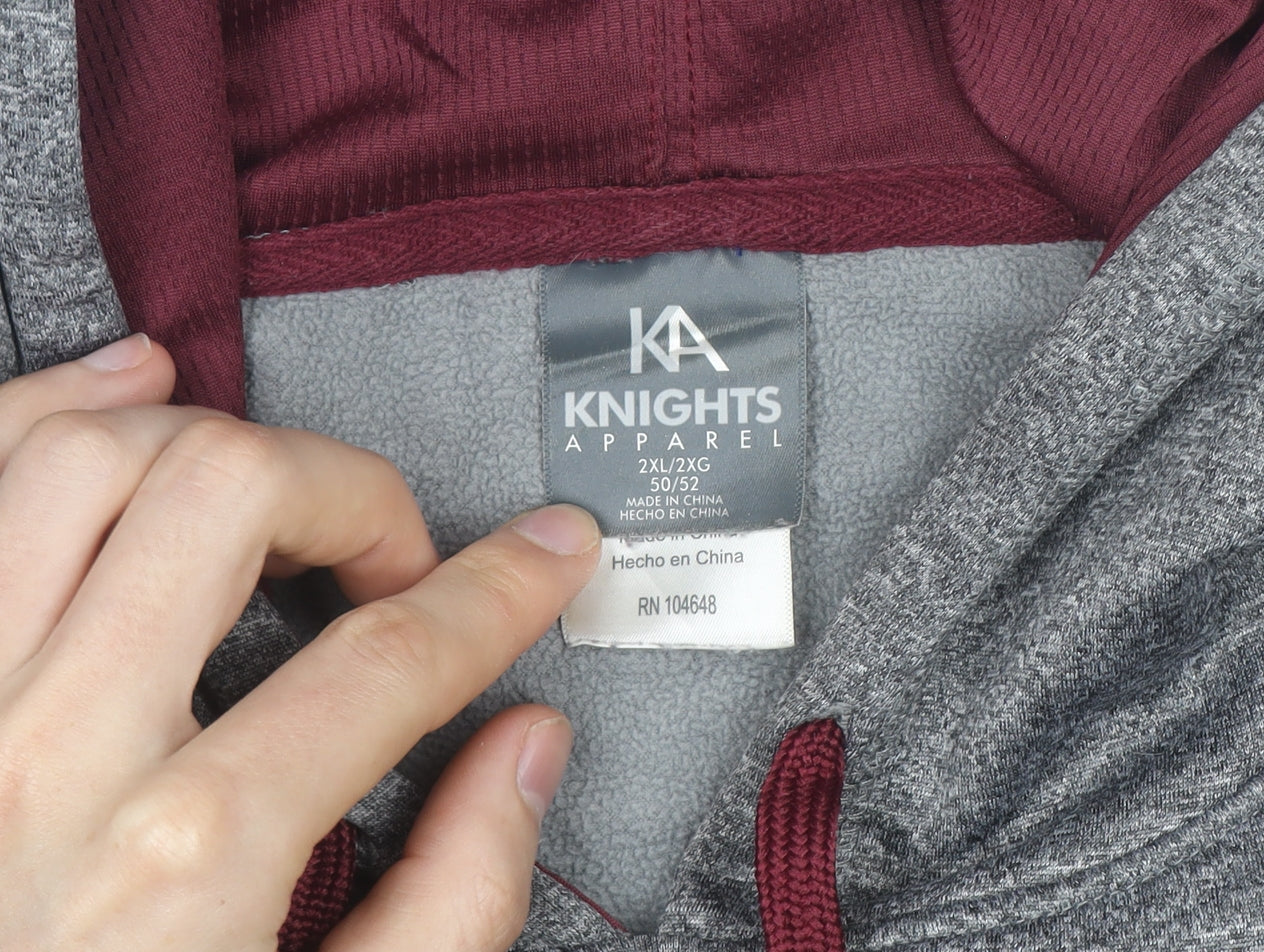 Knights Apparel Men's Grey 2XL Pullover Hoodie Minnesota Logo Sweatshirt
