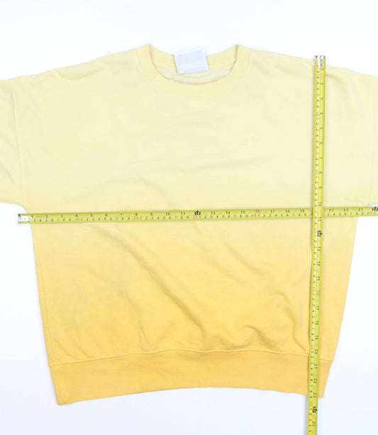 Champion Men's Yellow Small Pullover Crew Neck Sweatshirt