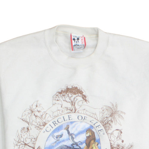 Disney The Lion King White Unisex L Pullover Sweatshirt Vintage