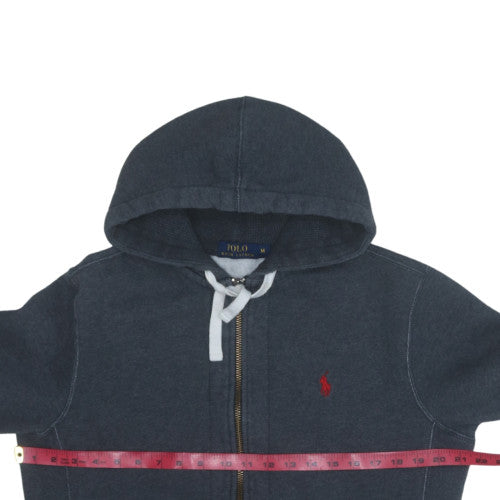 Ralph Lauren Men’s Blue Full Zip Hoodie Size M Logo Fleece Sweatshirt