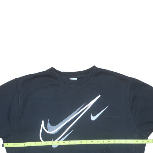 Nike Mens Black Crew Neck Sweatshirt L Graphic Print Pullover