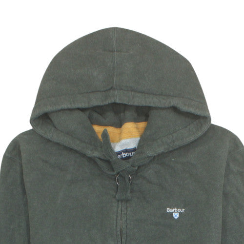 Barbour Men's Green Full Zip Hoodie XL Fleece Casual Sweatshirt